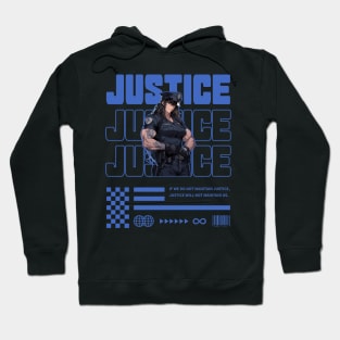 Muscular Police Anime Style Design | JUSTICE Hoodie